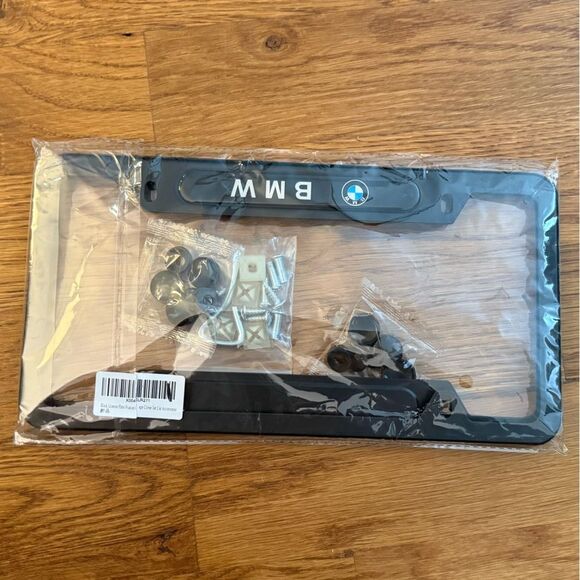 BMW License Plate Frame in Black Set of 2 NWT - Picture 5 of 5